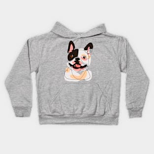 Cute French bulldog lineart Kids Hoodie